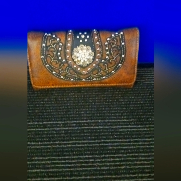 Handbags - Elegant Brown Embellished Women's Wallet country embroidery Rhine stone buckets